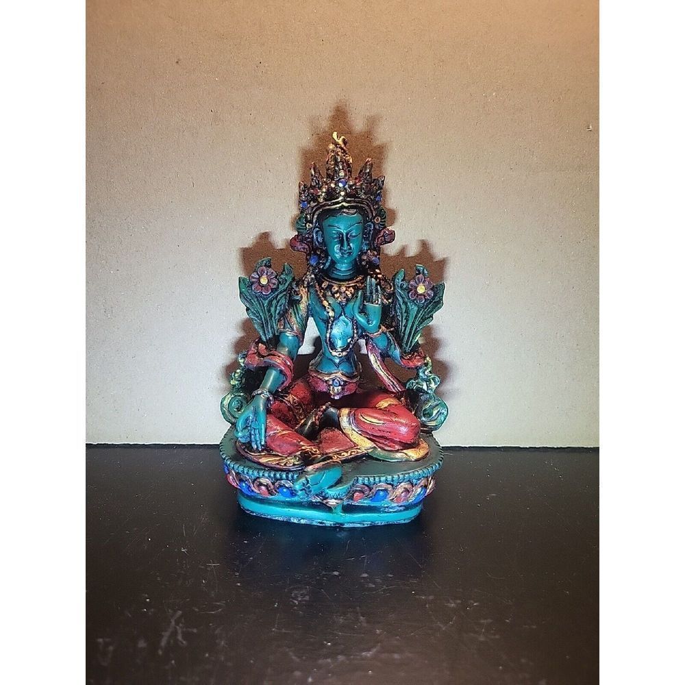 Handcrafted Green Tara Buddha Statue Home Decor - Spiritual Religious Statue